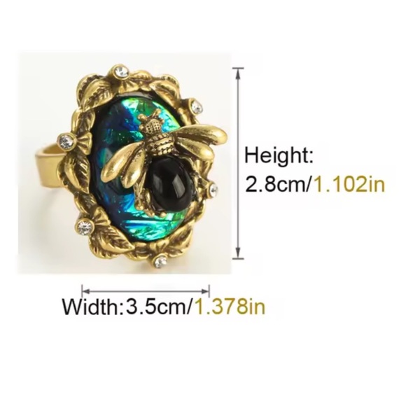 Royal Bee Elegance Antique Brass Ring - Picture 6 of 11